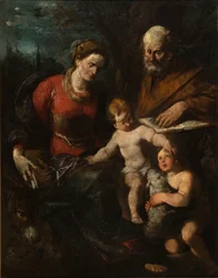 Sainte Anne, Joachim et Jean-Baptiste avec l